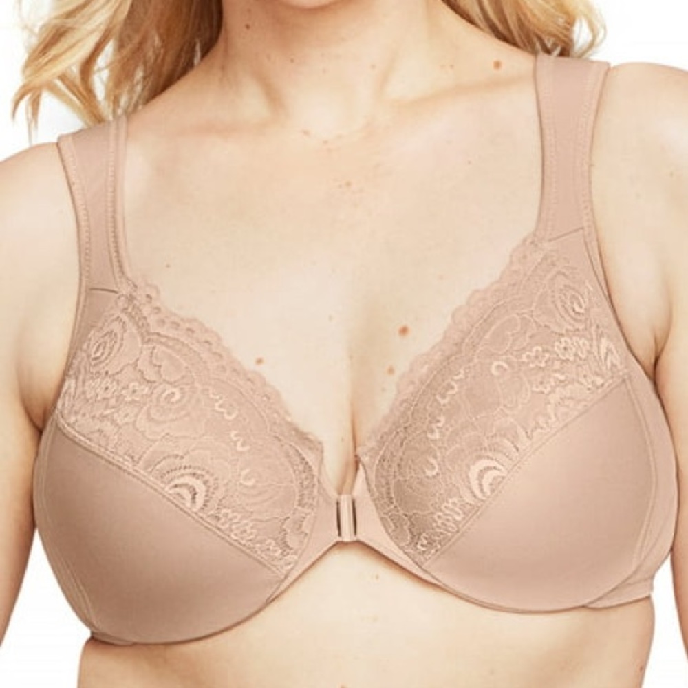 GLAMORISE Full Figure Plus Size WonderWire Front-Closure Bra Underwire NWOT